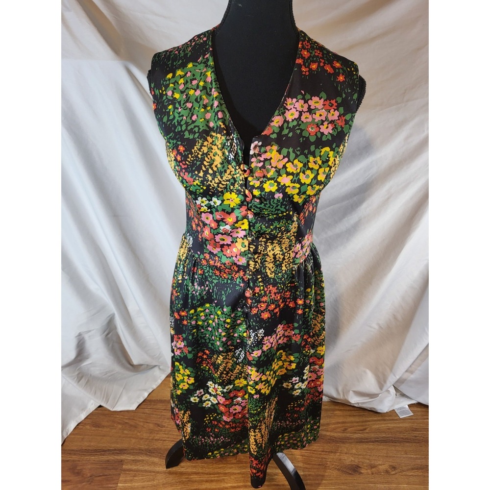 Vintage Emilio Borghese Floral Psychedelic Midi Dress Size Small